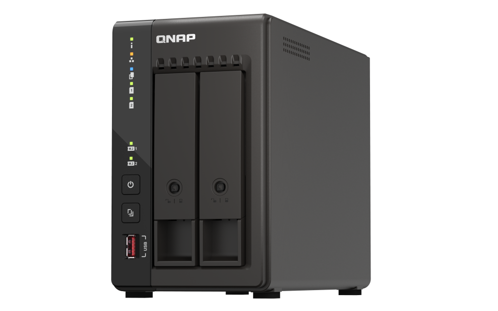 Servidor NAS QNAP de 2 bahías tipo torre, 4-core 2,6 GHz 8GB RAM